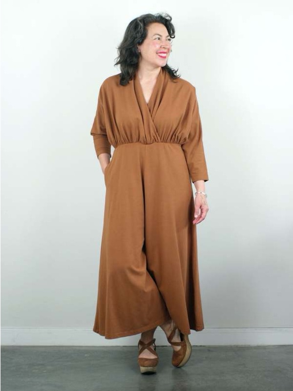 Mien Women's Wrap-Front Jumpsuit in Rust